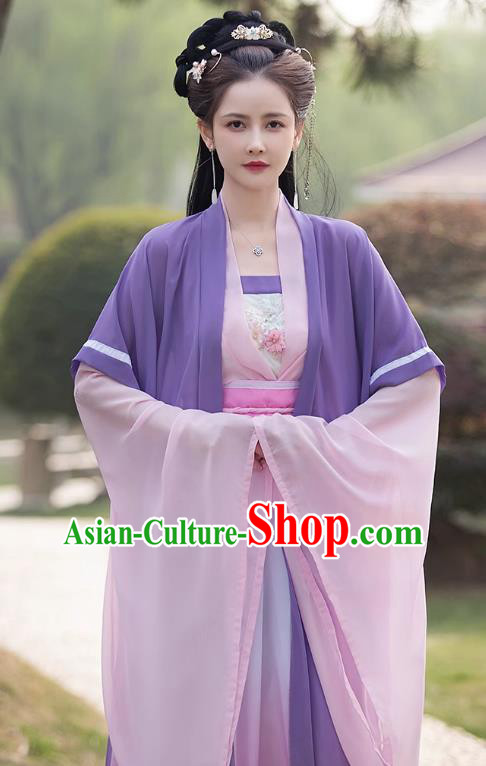 China Song Dynasty Female Replicate Clothing Traditional Hanfu Fairy Dress Ancient Princess Clothing