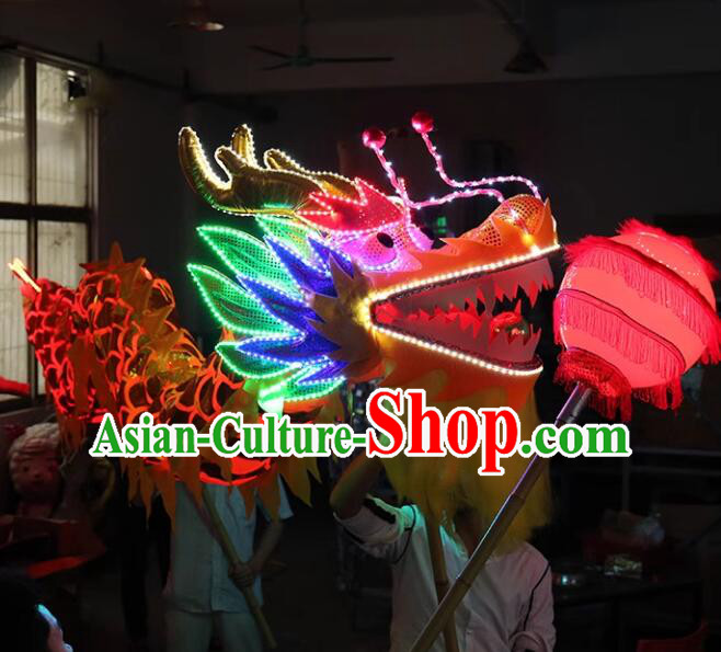 Chinese New Year Dragon Dance Costume Competition Dragon Head Traditional Lantern Festival Dragon LED Prop