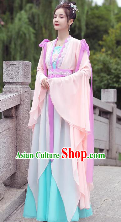 China Ancient Court Woman Clothing Female Hanfu Wide Sleeve Dress Qin Dynasty Princess Costume