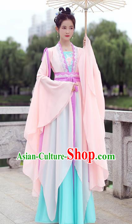 China Ancient Court Woman Clothing Female Hanfu Wide Sleeve Dress Qin Dynasty Princess Costume