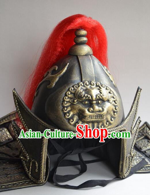 Top Stage Performance Officer Hat China Tang Dynasty Warrior Headwear Handmade Ancient General Helmet