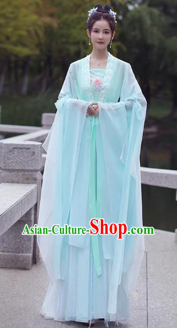 China Classical Dance Clothing Light Green Fairy Dress Song Dynasty Princess Costume Ancient Hanfu