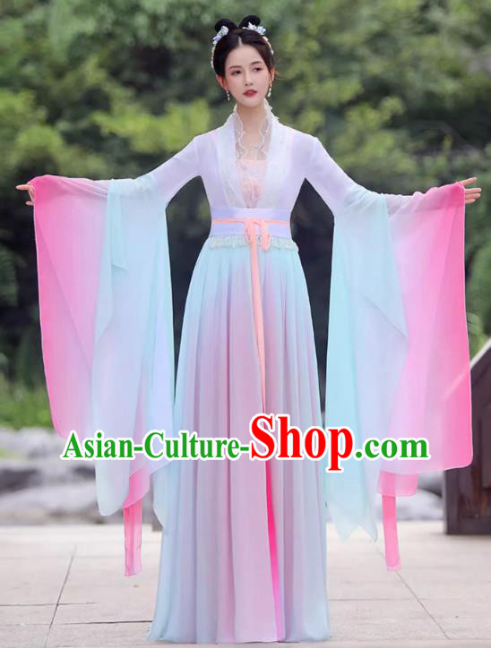 China Classical Dance Clothing Qin Dynasty Princess Costume Pink Fairy Dress Ancient Goddess Hanfu