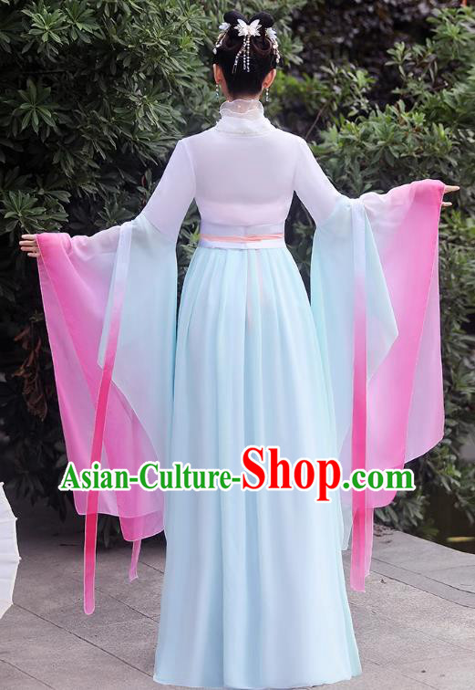 China Classical Dance Clothing Qin Dynasty Princess Costume Pink Fairy Dress Ancient Goddess Hanfu