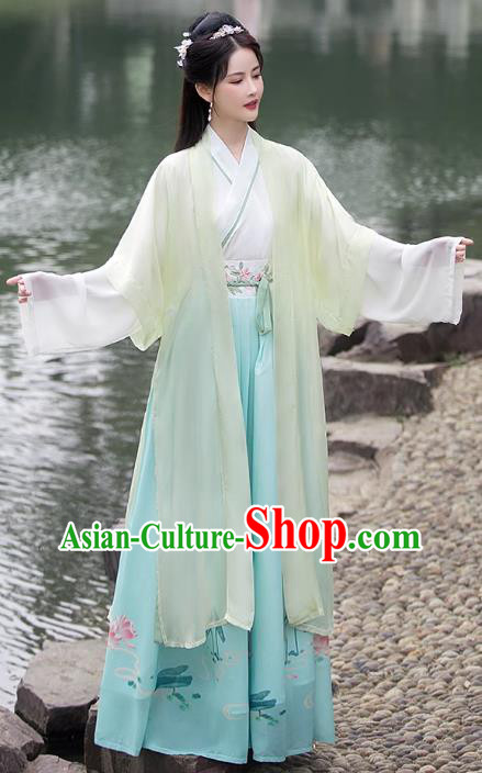 China Song Dynasty Costume Classical Dance Dress Ancient Hanfu Young Woman Ruqun Clothing