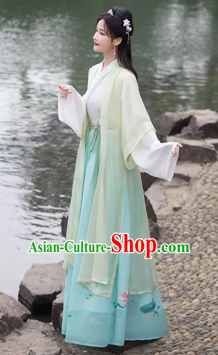 China Song Dynasty Costume Classical Dance Dress Ancient Hanfu Young Woman Ruqun Clothing