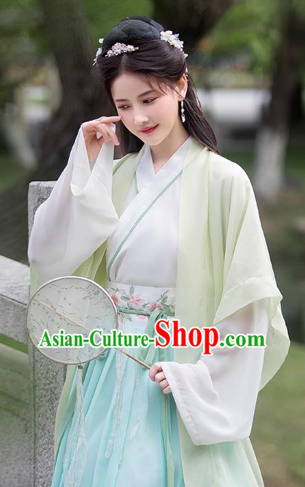 China Song Dynasty Costume Classical Dance Dress Ancient Hanfu Young Woman Ruqun Clothing