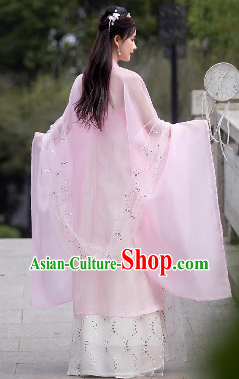 China Ancient Hanfu Hezi Qun Tang Dynasty Princess Costume Classical Dance Pink Dress