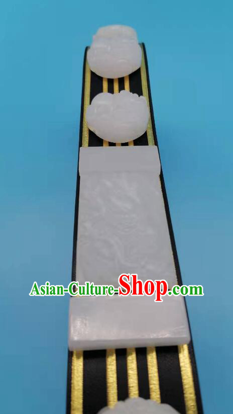 China Ming Dynasty Belt Ancient Royal Guards Waistband Handmade Feiyu White Jade Blet