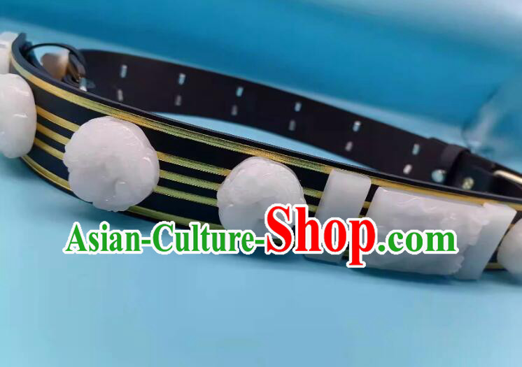China Ming Dynasty Belt Ancient Royal Guards Waistband Handmade Feiyu White Jade Blet