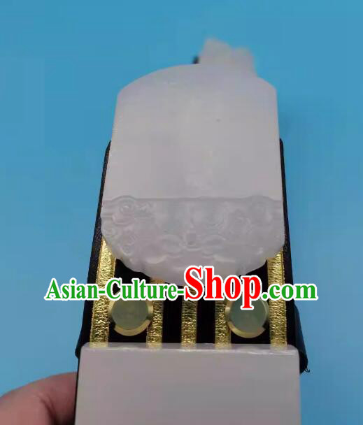 China Ming Dynasty Belt Ancient Royal Guards Waistband Handmade Feiyu White Jade Blet
