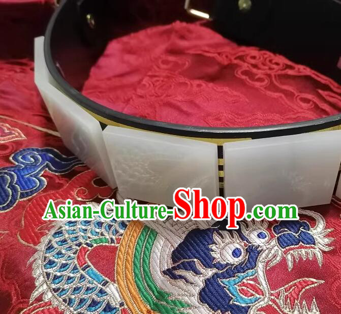 China Ming Dynasty Belt Ancient Royal Guards Waistband Handmade Feiyu White Jade Blet