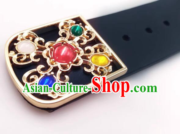 China Ancient Royal Guards Waistband Handmade Feiyu Leather Blet Ming Dynasty Swordsman Belt