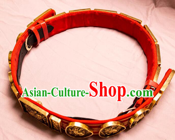 China Ming Dynasty Emperor Belt Ancient Official Waistband Handmade Carving Kylin Belt