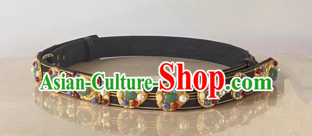 China Handmade Gems Belt Ming Dynasty Emperor Belt Ancient Royal Prince Waistband