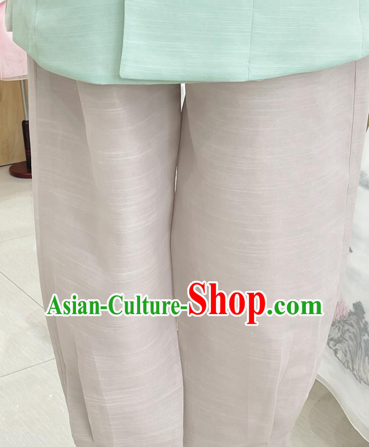 Korean Wedding Groom Clothing Traditional Hanbok Green Shirt and Pants Embroidered Male Costumes
