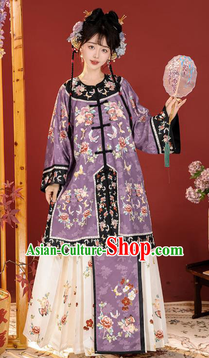 China Traditional Garments Ancient Court Woman Costumes Qing Dynasty Noble Lady Clothing