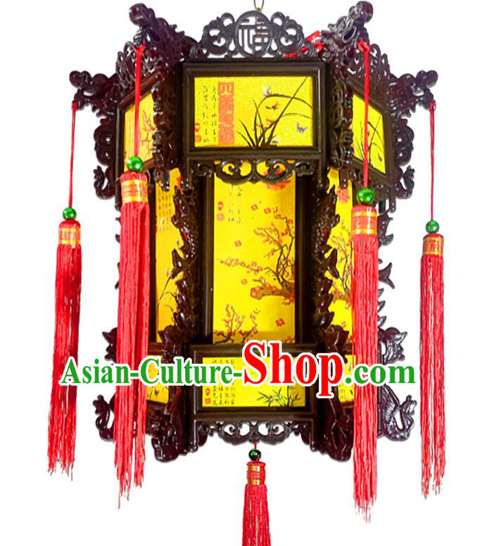 China New Year Rotatable Lantern Handmade PVC Plastic Lamp Classical Plum Orchid Bamboo Chrysanthemum Painting Palace Lantern