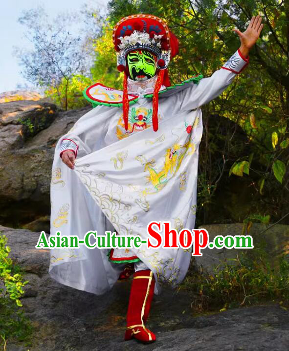 China Mask Change White Outfit Bian Lian Mask Changing Costumes Complete Set