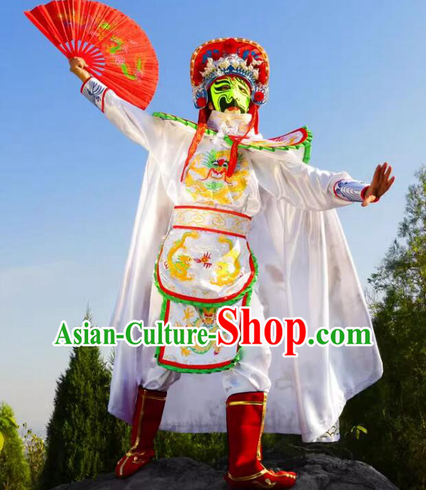 China Mask Change White Outfit Bian Lian Mask Changing Costumes Complete Set