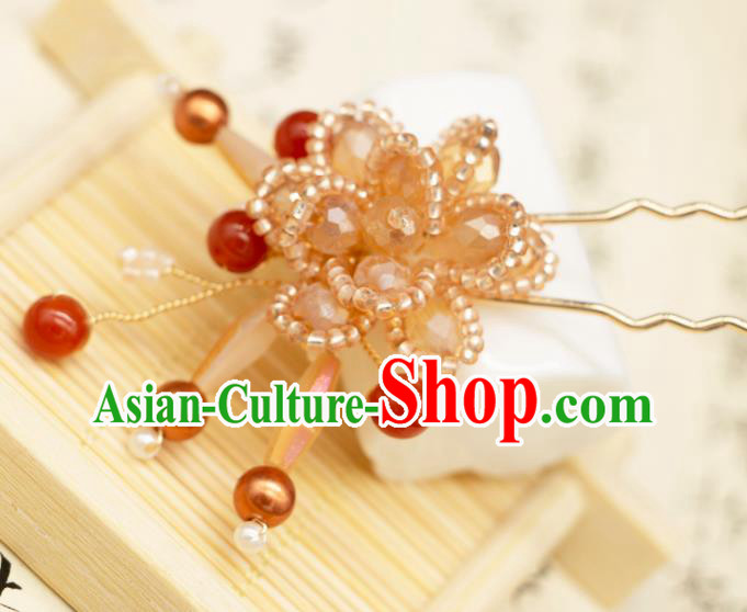 Handmade Hanfu Hair Jewelry China Ancient Empress Hairpin Ming Dynasty Princess Beads Hair Clip