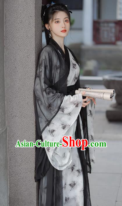 China Jin Dynasty Young Woman Clothing Traditional Hanfu Wuxia Outfit Ancient Swordsman Costumes
