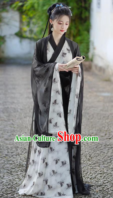 China Jin Dynasty Young Woman Clothing Traditional Hanfu Wuxia Outfit Ancient Swordsman Costumes