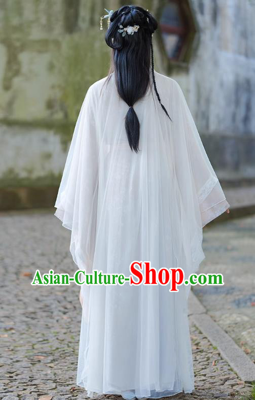 China Southern and Northern Dynasties Woman Costumes Traditional Hanfu Wide Sleeve Dress Ancient Fairy Clothing
