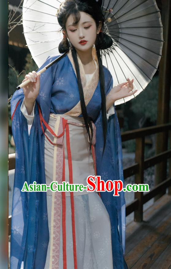 China Southern and Northern Dynasties Young Lady Costumes Traditional Hanfu Ruqun Ancient Royal Princess Clothing