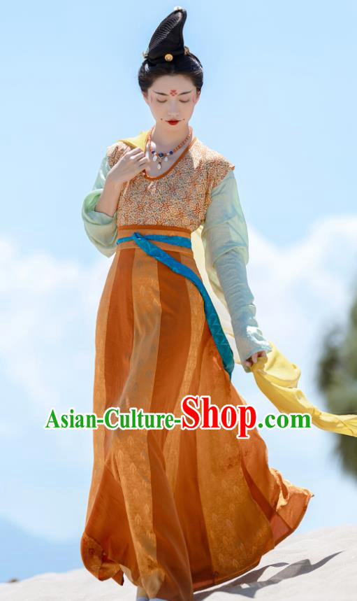 China Ancient Palace Lady Clothing Early Tang Dynasty Court Princess Costumes Traditional Hanfu Dresses