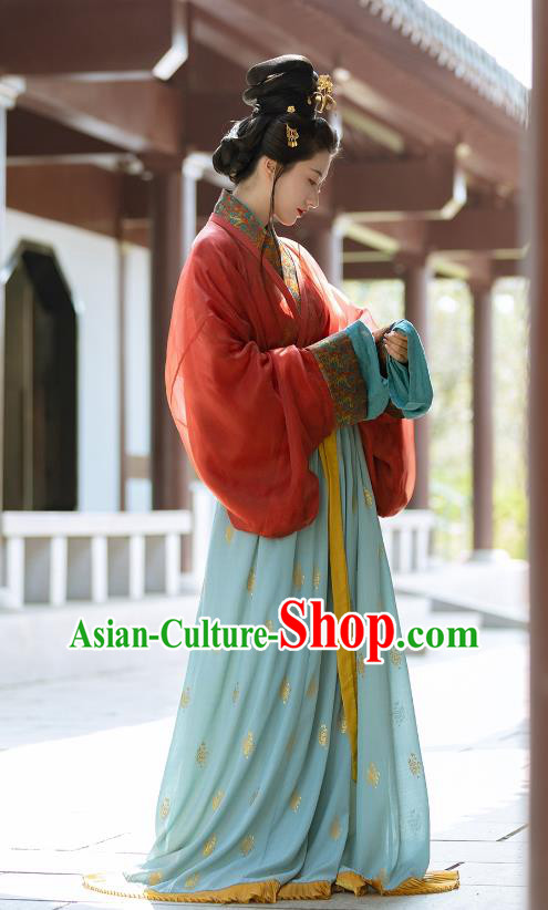 China Traditional Hanfu Dresses Ancient Noble Woman Clothing Han Dynasty Beauty Da Qiao Costumes