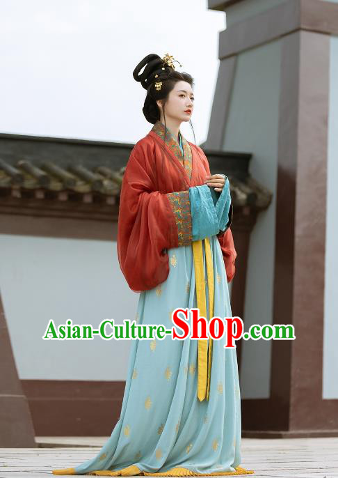 China Traditional Hanfu Dresses Ancient Noble Woman Clothing Han Dynasty Beauty Da Qiao Costumes