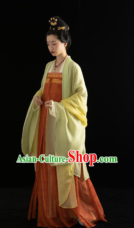 China Traditional Hanfu Ruqun Late Tang Dynasty Empress Chang Costumes Ancient Noble Woman Clothing