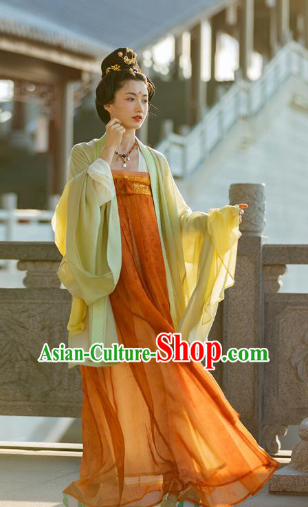 China Traditional Hanfu Ruqun Late Tang Dynasty Empress Chang Costumes Ancient Noble Woman Clothing