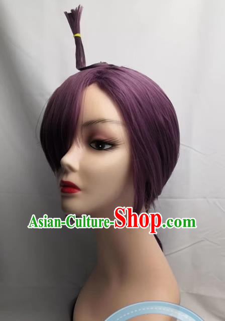 Cosplay Wig Set Xiaochun Chloe COS PokÉMon Journey 1716 Purple Lantern Braid Custom Fake Hair