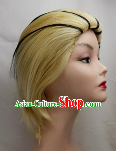 Cosplay Wig Set Kirabi COS Naruto 613 Yellow Back Head Dyed Short Custom Fake Hair