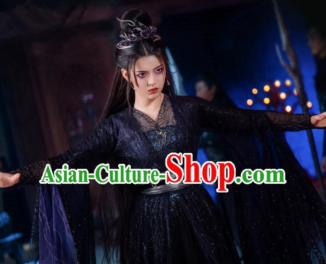 Xian Xia Drama Demon Queen Chong Zi Costumes Ancient Chinese Swordswoman Dress Clothing