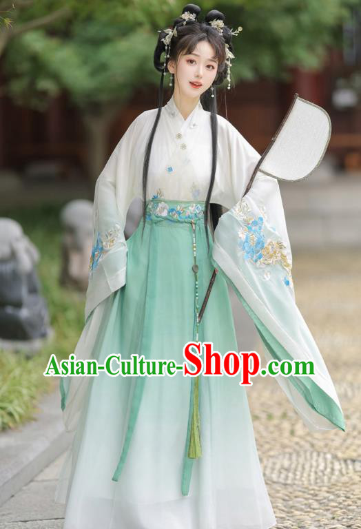 Chinese Ancient Southern and Northern Dynasties Woman Green Dress Princess Clothing