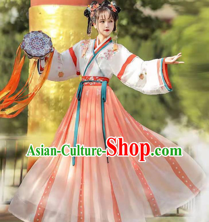 Chinese Hanfu Dress Ancient Court Princess Clothing Jin Dynasty Young Lady Costumes