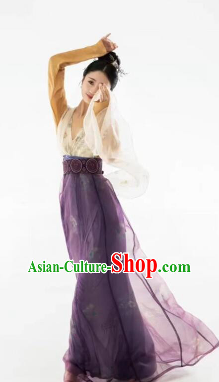 Chinese Tang Dynasty Princess Garments Ancient Young Lady Costumes Classical Dance Hanfu Dress