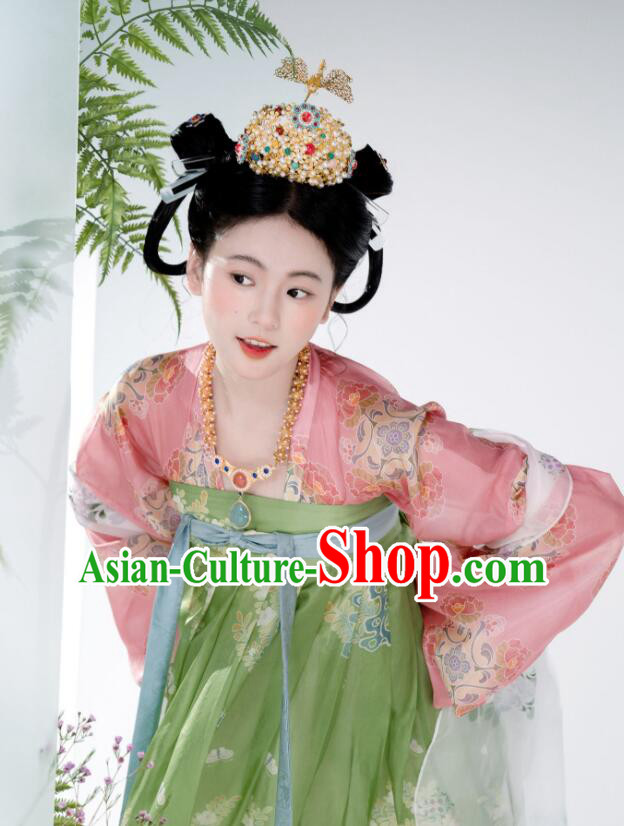 Chinese Tang Dynasty Princess Garments Clothing Ancient Palace Beauty Costumes Li Jingxun Hanfu Dress
