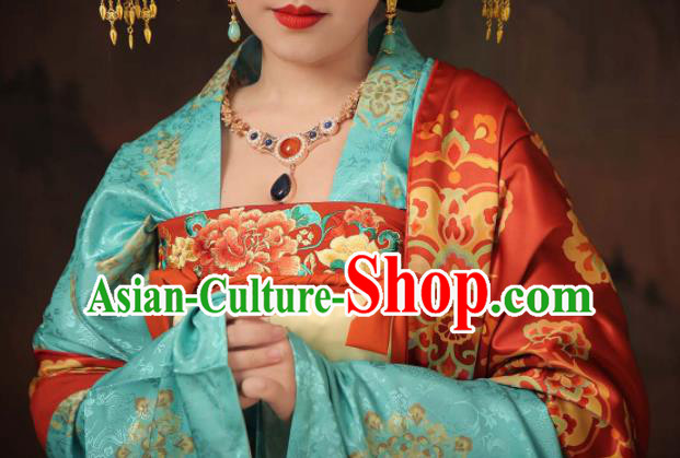 Chinese Tang Dynasty Court Woman Garment Costumes Ancient Empress Clothing Traditional Hanfu Dress