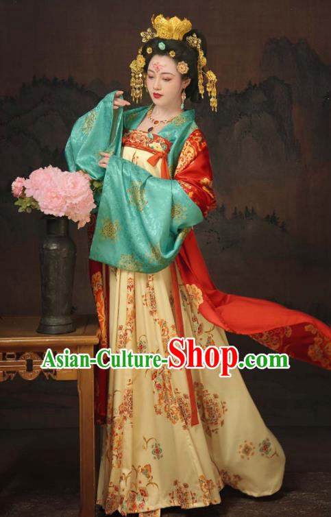 Chinese Tang Dynasty Court Woman Garment Costumes Ancient Empress Clothing Traditional Hanfu Dress