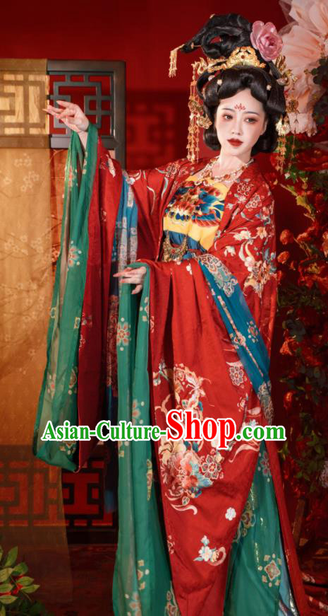 Chinese Traditional Wedding Costumes Tang Dynasty Empress Garments Ancient Bride Dress Clothing