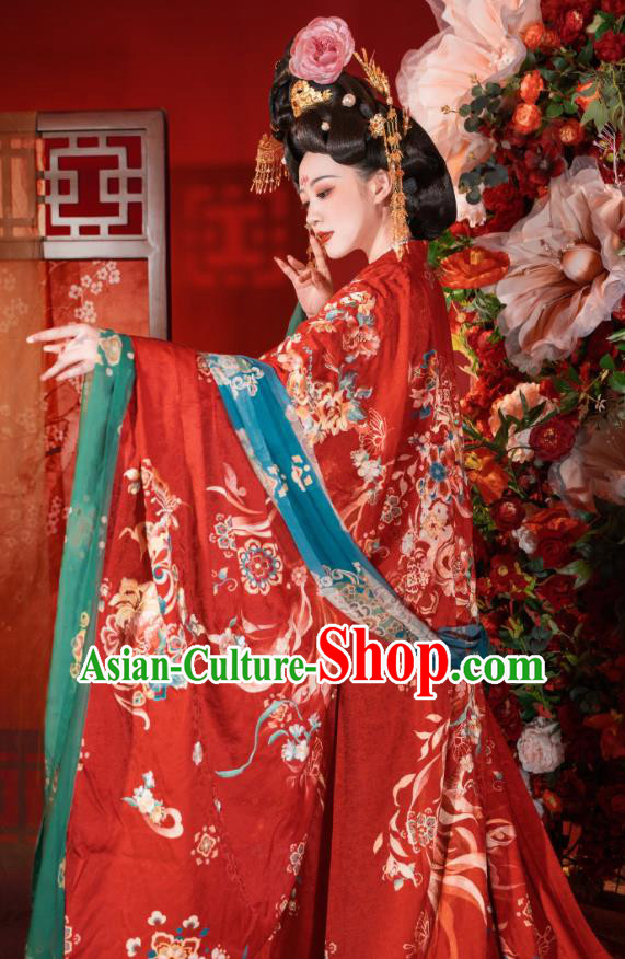Chinese Traditional Wedding Costumes Tang Dynasty Empress Garments Ancient Bride Dress Clothing