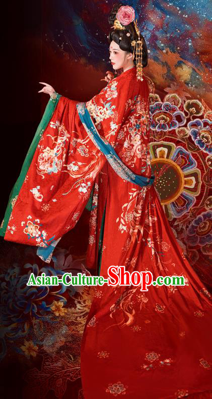 Chinese Traditional Wedding Costumes Tang Dynasty Empress Garments Ancient Bride Dress Clothing
