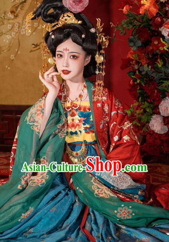 Chinese Traditional Wedding Costumes Tang Dynasty Empress Garments Ancient Bride Dress Clothing