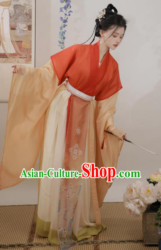 Chinese Flying Goddess Clothing Jin Dynasty Princess Garment Costumes Ancient Young Lady Hanfu Dresses