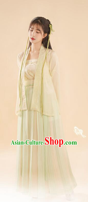 Chinese Ancient Country Lady Clothing Song Dynasty Swordswoman Costumes Traditional Green Hanfu Dresses