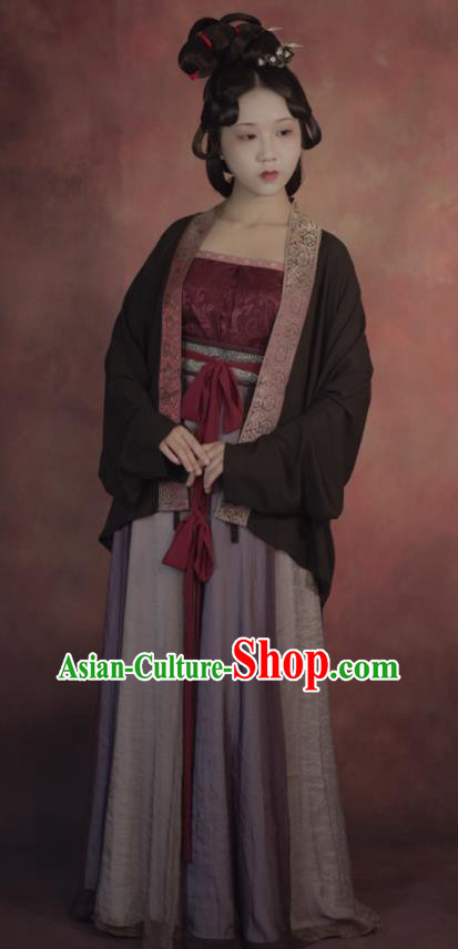 Chinese Traditional Hanfu Garment Costumes Song Dynasty Noble Woman Clothing Ancient Young Mistress Dresses